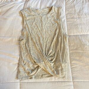 Light Grey Twist Front Tank Top
